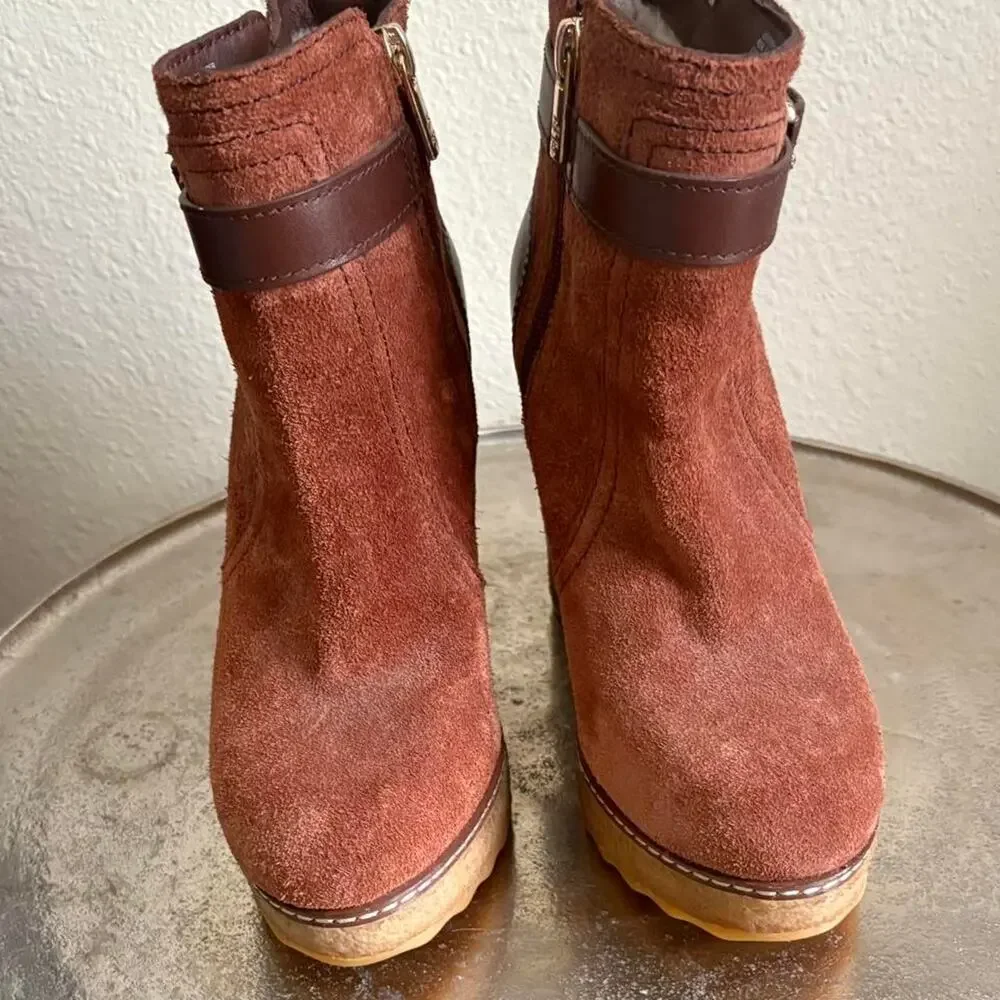 Tory Burch Remy Suede Wedge Bootie size 6